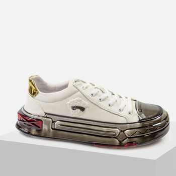 Sneakersy męskie JOHN DOUBARE Półbuty sportowe skórzane białe BROOMAN 9699