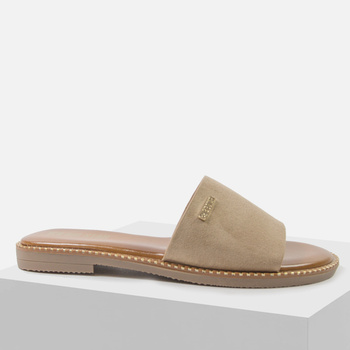 Klapki damskie BIG STAR Beżowe zamszowe Eleganckie RR274619