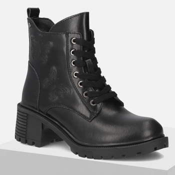 Botki damskie FILIPPO Czarne trapery skórzane trzewiki ocieplane 7133