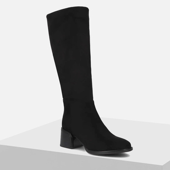 Kozaki damskie FILIPPO Czarne zamszowe na słupku nieocieplane 6603 7363