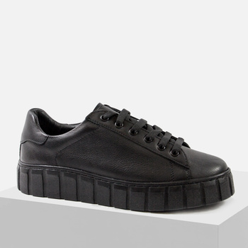 Sneakersy damskie T.SOKOLSKI Czarne półbuty skórzane na platformie J25-403