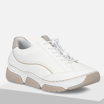 RIEKER 45969 Półbuty damskie Białe sneakersy z technologią Antistress