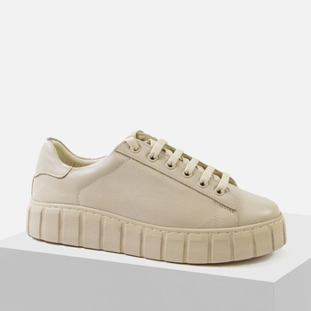 Sneakersy damskie T.SOKOLSKI Beżowe półbuty skórzane na platformie J25-403