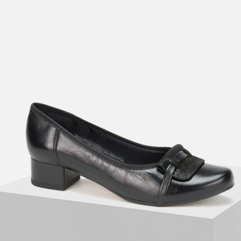 Półbuty damskie GALANT 2788 Czarne Skórzane Czółenka