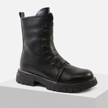 Botki damskie T.SOKOLSKI skórzane trzewiki ocieplane zimowe Z25-87