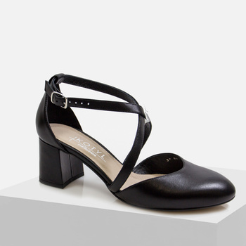 Czółenka damskie KOTYL 0663 Czarne Skórzane eleganckie wizytowe