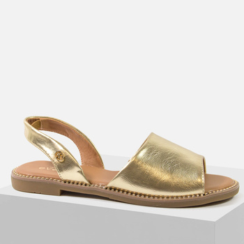 Sandały damskie EVENTO Lekkie złote na płaskim obcasie wsuwane 8783