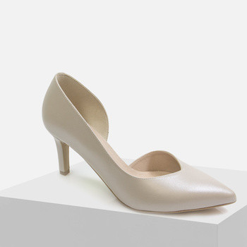 Kotyl 3787 czółenka damskie perłowe skórzane szpilki eleganckie