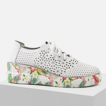 Półbuty damskie ARTIKER 54C1604 Skórzane Białe Sportowe Sneakersy koturnie