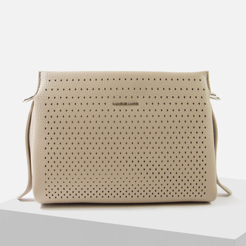 Torebka damska Luigisanto listonoszka beżowa Elegancka z paskiem