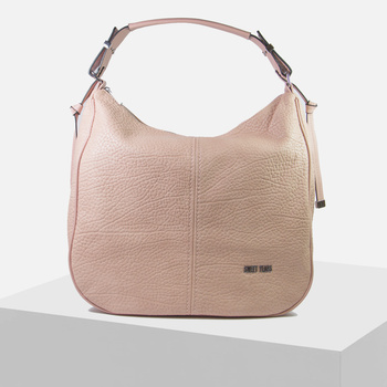 Torebka damska Różowa Shopperka Worek z raczka i paskiem BSY768