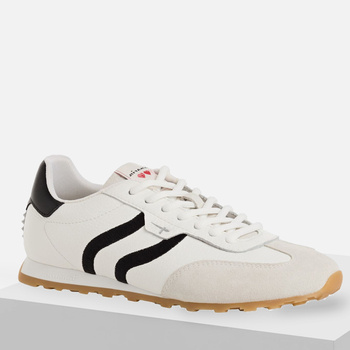 Sneakersy damskie TAMARIS skórzane półbuty sportowe biało czarne 23614