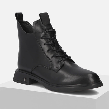 Botki damskie FILIPPO Czarne trapery skórzane trzewiki ocieplane 7463