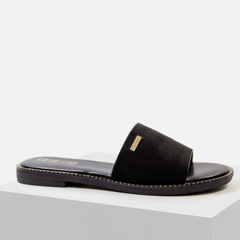 Klapki damskie BIG STAR Czarne zamszowe Eleganckie RR274618