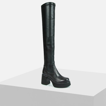 Muszkieterki damskie BOCCATO Kozaki czarne za kolano skórzane 362.810