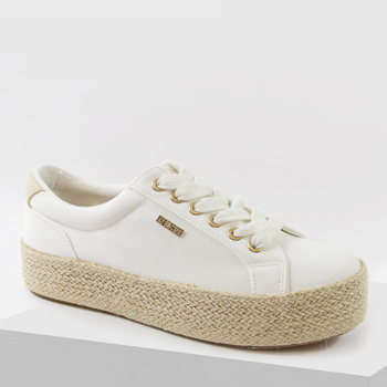 Trampki damskie BIG STAR 274349 Białe półbuty sneakersy na platformie espadryle