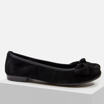 Baleriny damskie TAMARIS czarne Skórzane Zamszowe Półbuty 22141
