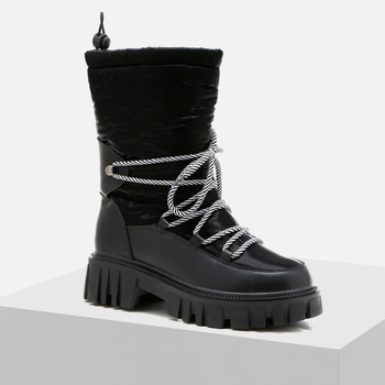 ŚNIEGOWCE damskie CZARNE ARTIKER 51C0378 ocieplane botki na zimę