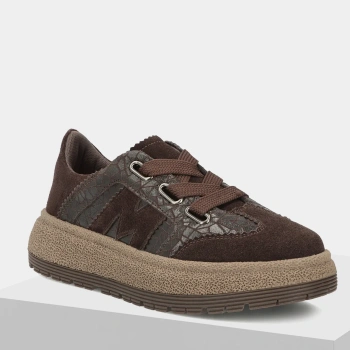 Filippo 7978 brązowe sneakersy damskie skórzane na platformie