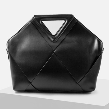 Torebka damska LUSHA Średniej wielkości czarna uchwytem i paskiem na ramię