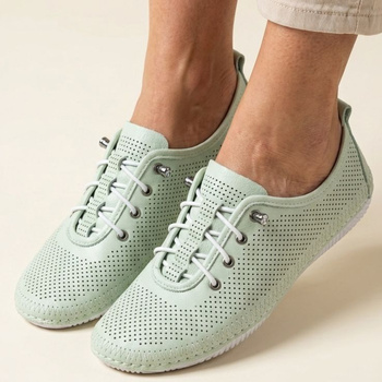 Półbuty damskie ARTIKER 54C0833 Skórzane Zielone Sportowe ażurowe Trampki