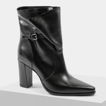 MAGZA 2992 eleganckie czarne botki damskie skórzane na jesień