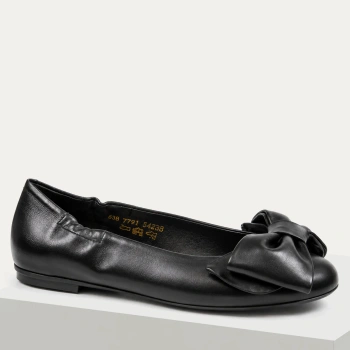 Visconi 7791 baleriny damskie skórzane czarne eleganckie