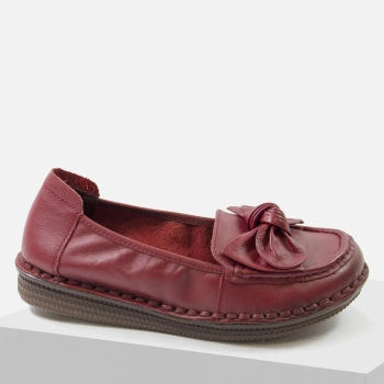 Cambell 15312 loafersy damskie burgundowe skóra naturalna czerwone mokasyny