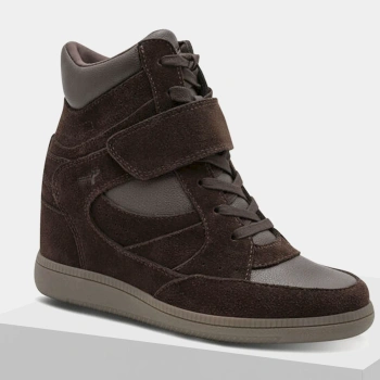 Tamaris 25282 Brązowe wysokie sneakersy damskie skórzane 