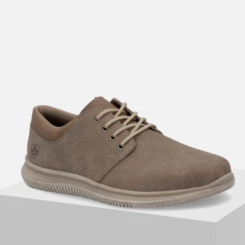 Półbuty męskie RIEKER Brązowe casual sznurowane Lekkie  Extra Wide 10405 