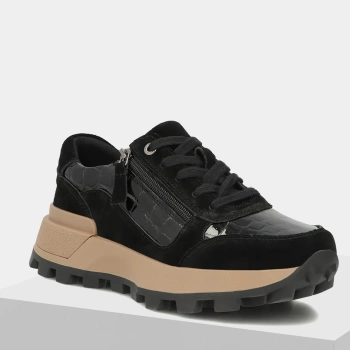 Filippo 7988 czarne sneakersy damskie skórzane na platformie
