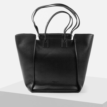 Torebka damska Shopperka Czarna Z paskami 885587