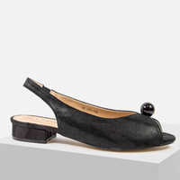 Sandały damskie T.SOKOLSKI Czarne eleganckie wsuwane na obcasie L25-316